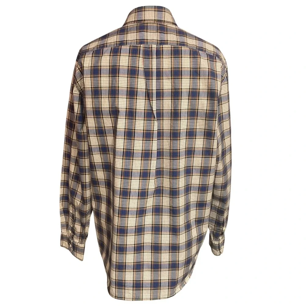 J.‎ Crew Men's Plaid Printed Collared Long Sleeve Button Down Shirt Size Large
